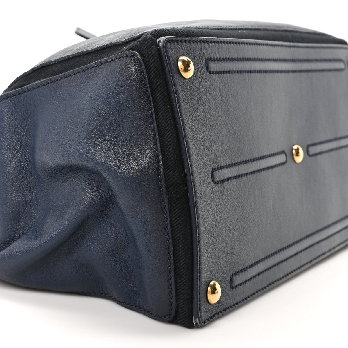 Calfskin Canvas Medium Muse Two Navy