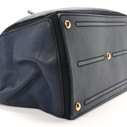 Saint Laurent Calfskin Canvas Medium Muse Two Navy 9 of 10