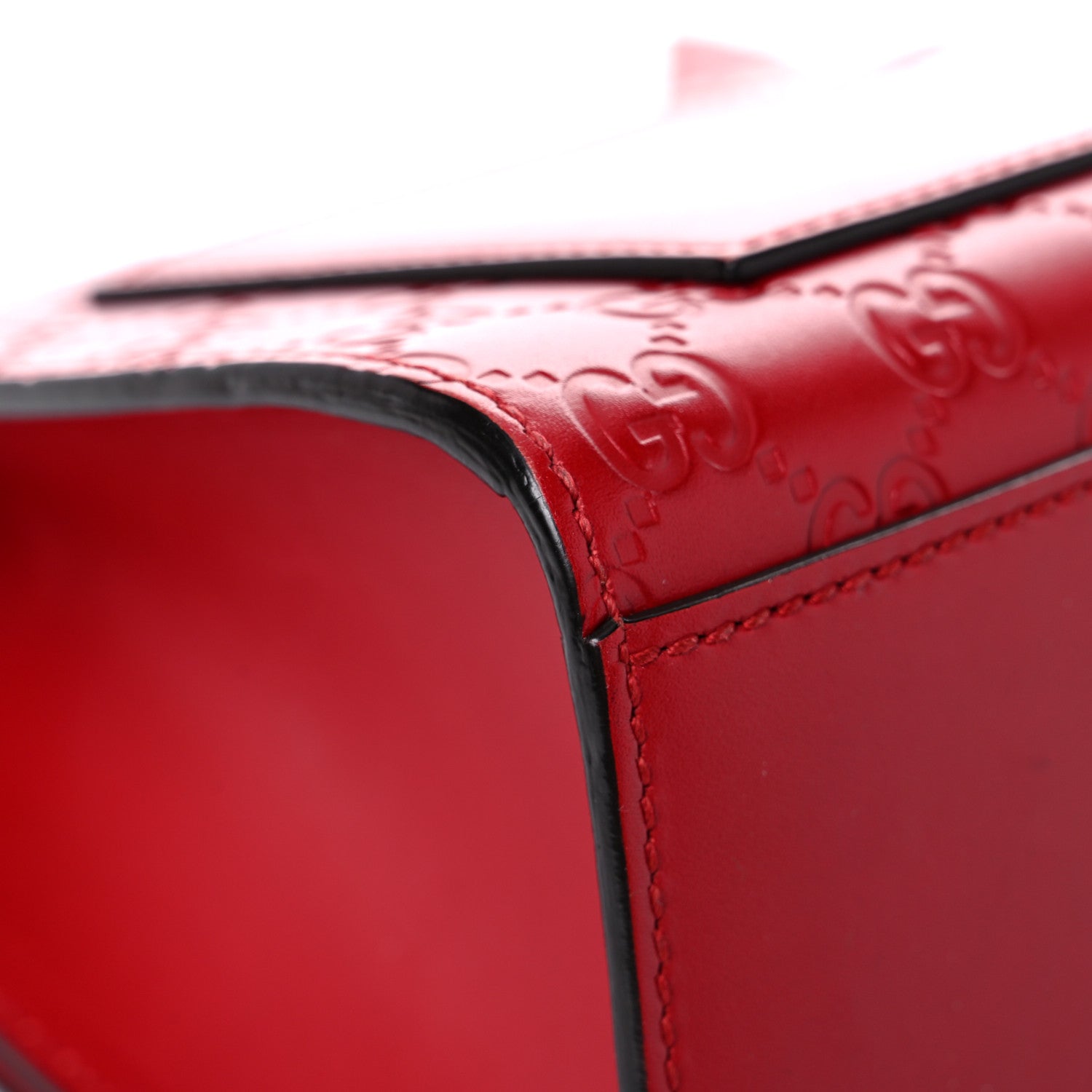 Gucci Guccissima Medium Padlock Shoulder Bag Hibiscus Red 10 of 23