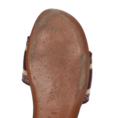 Christian Dior Canvas Embroidered Dway Mules Slide Sandals 40 Burgundy 16 of 16