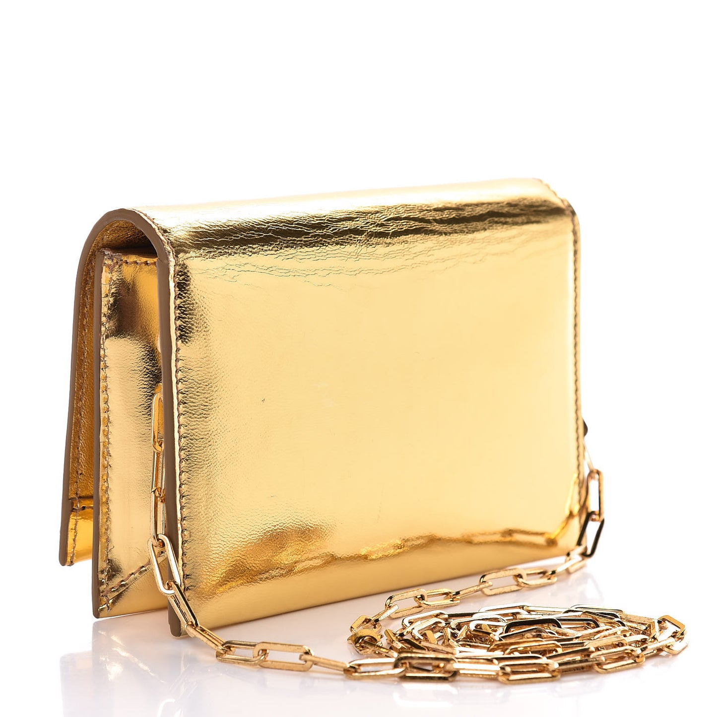 Metallic Calfskin Icon Disco Bag Gold