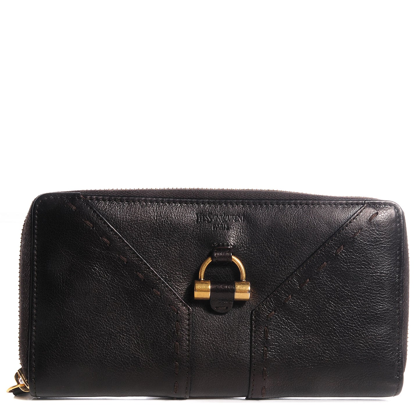 Leather Muse Zip Around Wallet Brown