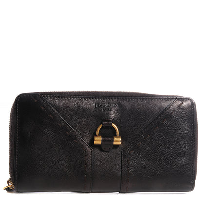 Saint Laurent Leather Muse Zip Around Wallet Brown 1 of 9