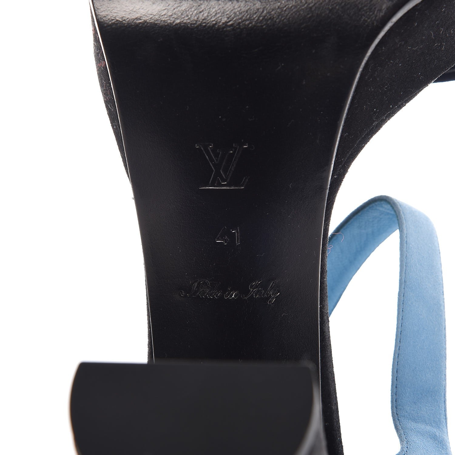 Louis Vuitton Suede Baby Goat Flamingo Sandals 41 Black Blue 6 of 9