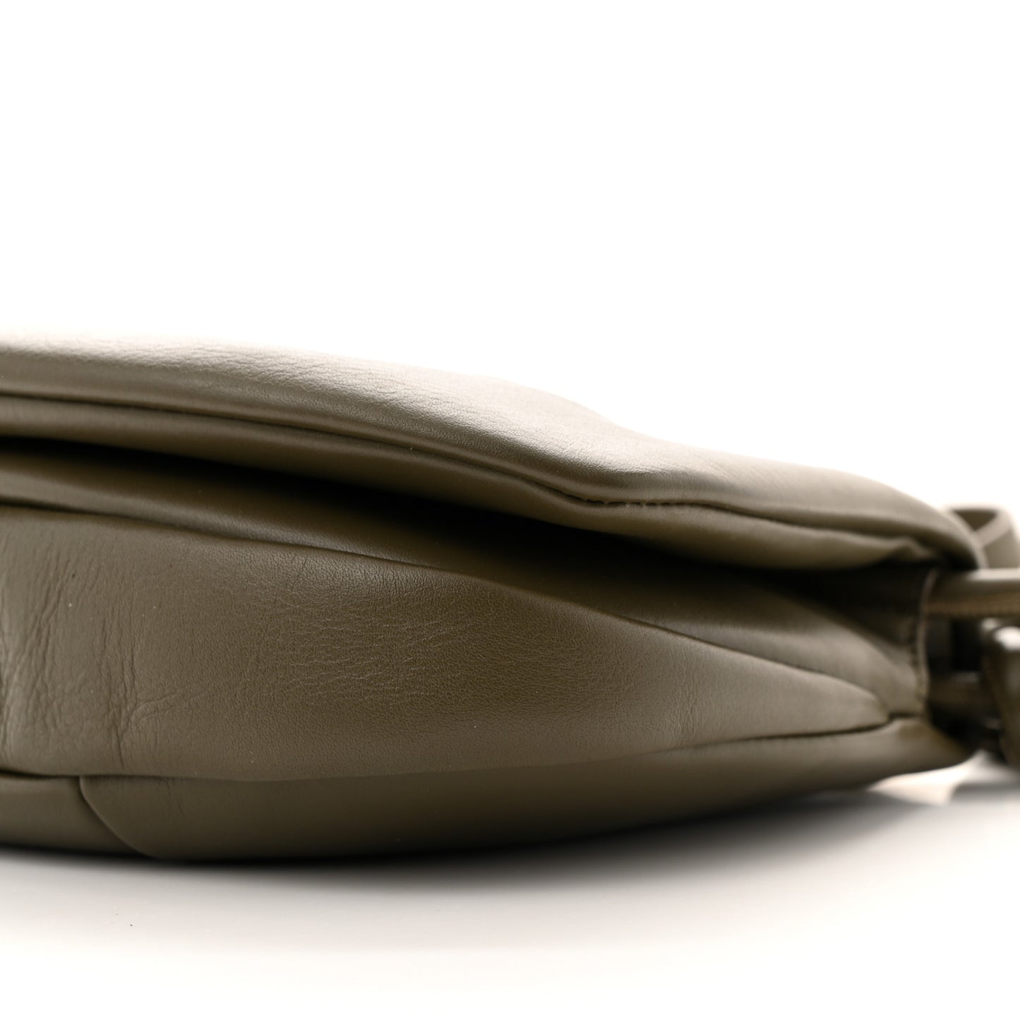 Shiny Nappa Calfskin Paseo Satchel Dark Khaki