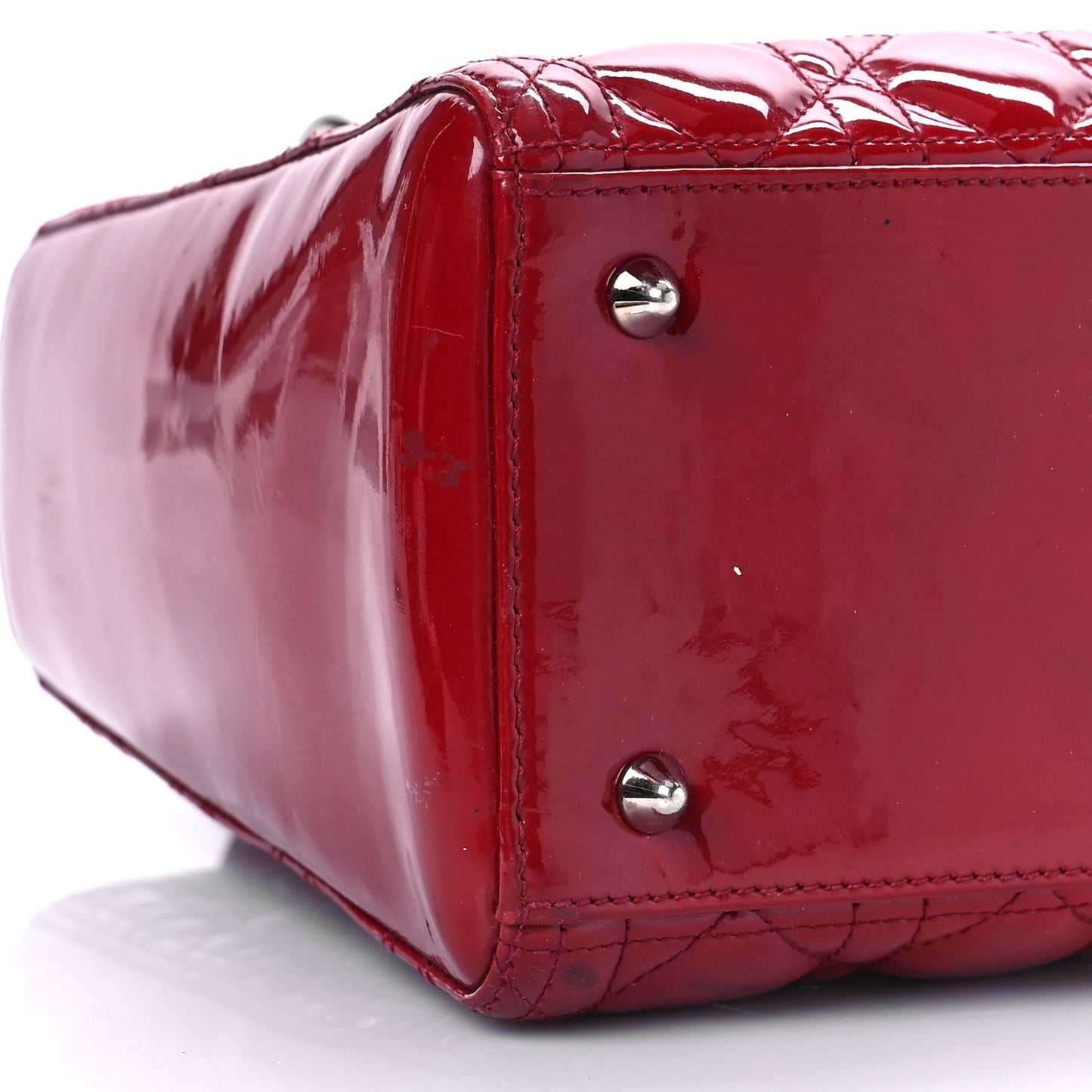 Patent Cannage Medium Lady Dior Red