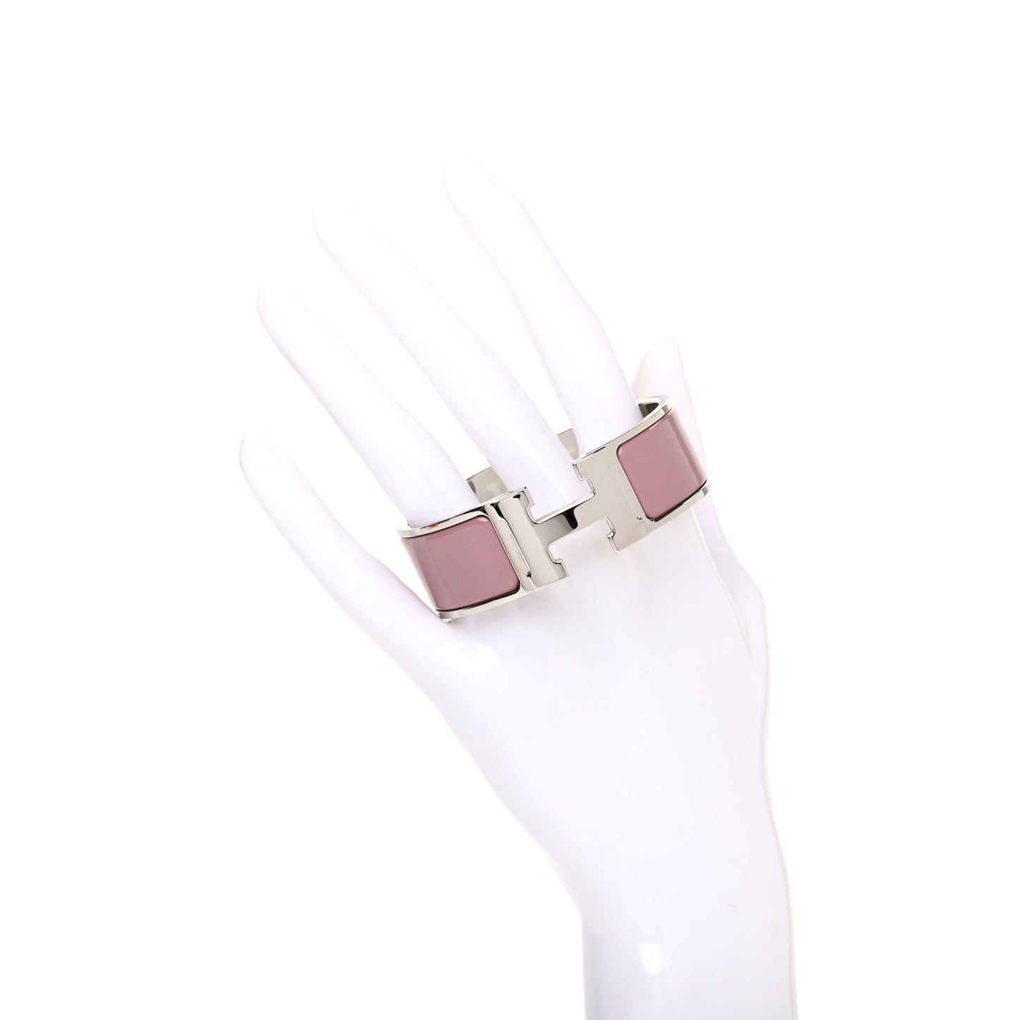 Enamel Wide Clic Clac H Bracelet PM Rose Poudre