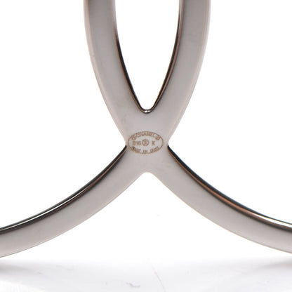 Chanel Strass Crystal Peace Sign Emoji Brooch Silver 4 of 5