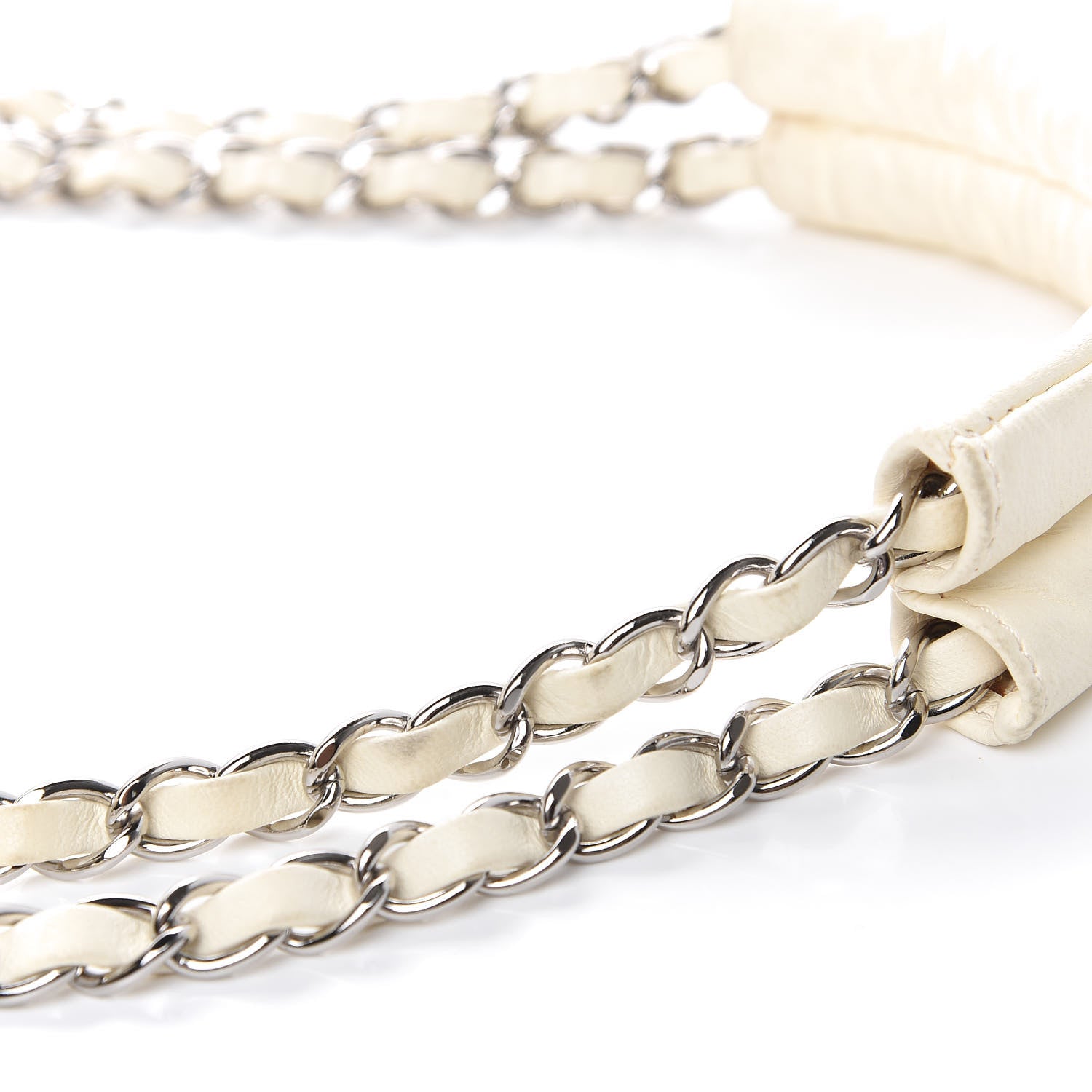 Chanel Lambskin CC Kiss Lock Accordion Bag White 11 of 16