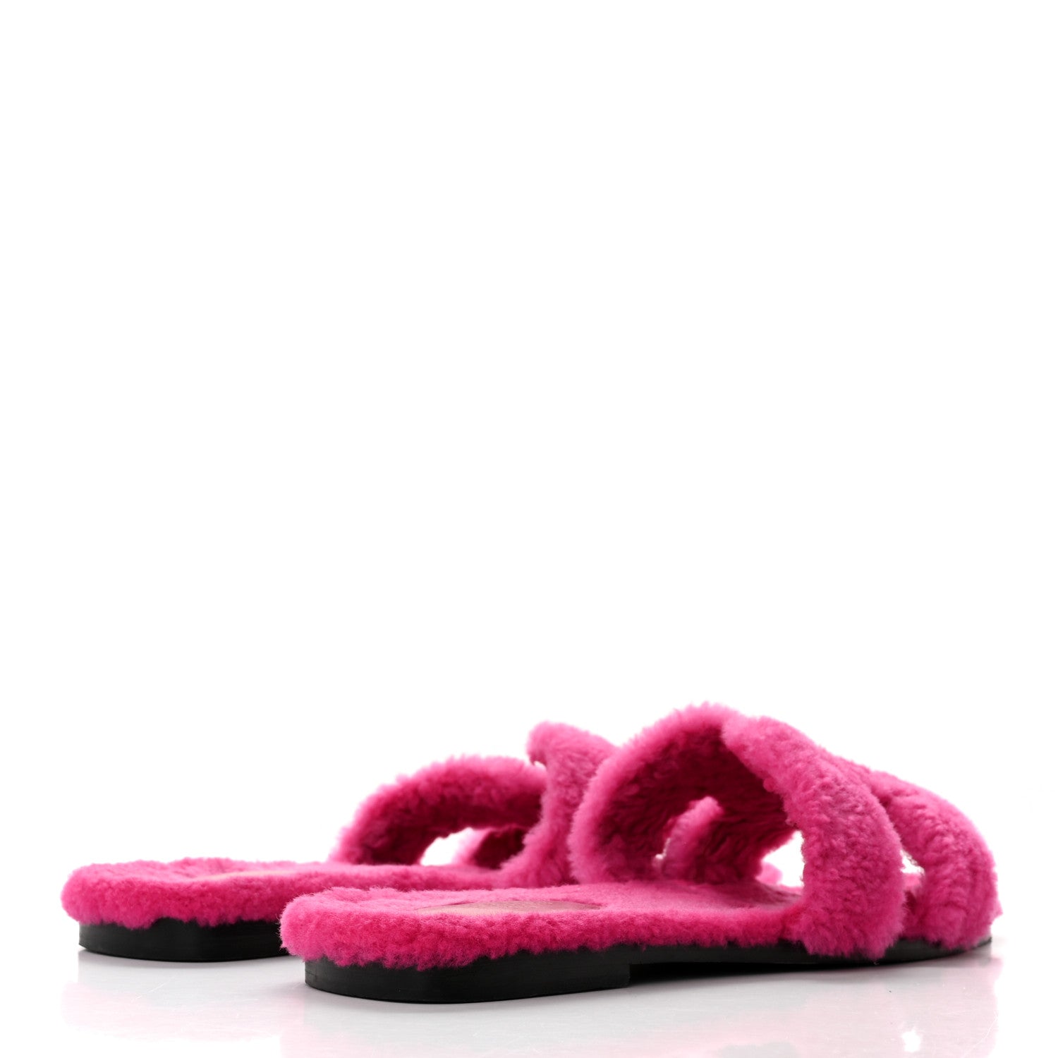 Hermes Woolskin Oran Sandals 39 Rose Fuchsia 4 of 8
