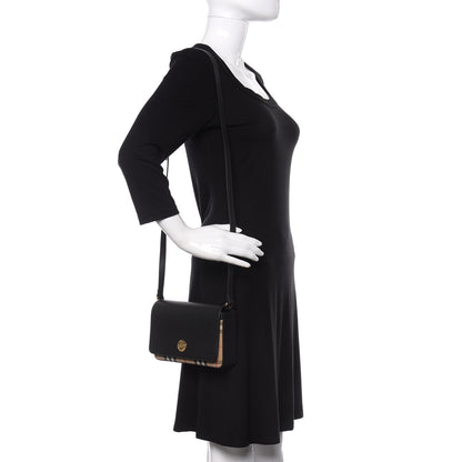 Burberry Grainy Calfskin Vintage Check Hampshire Crossbody Black 2 of 9
