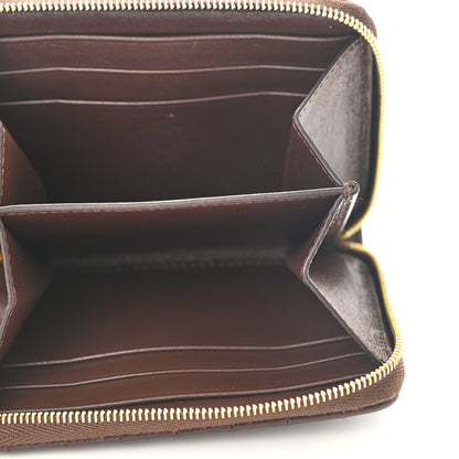 Celine Lambskin Quilted C Charm Zip Around Wallet Brown 5 of 7