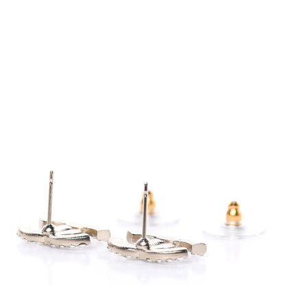Chanel Crystal CC First Class Stud Earrings Gold 4 of 5