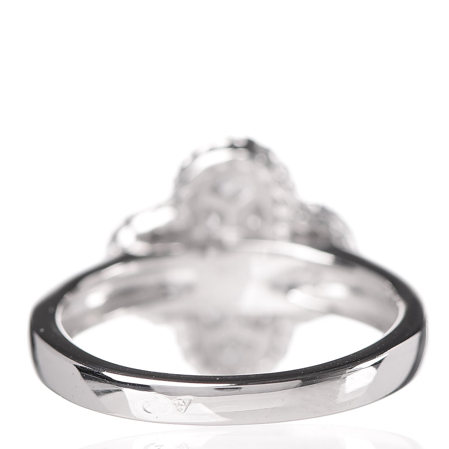 Van Cleef & Arpels 18K White Gold Diamond Vintage Alhambra Ring 53 6.25 3 of 6