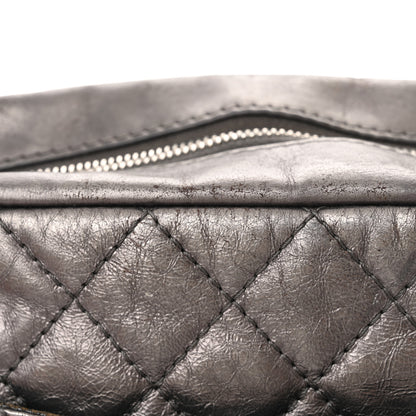 Chanel Metallic Aged Calfskin Quilted Medium Reissue Camera Case Dark Silver 15 of 21