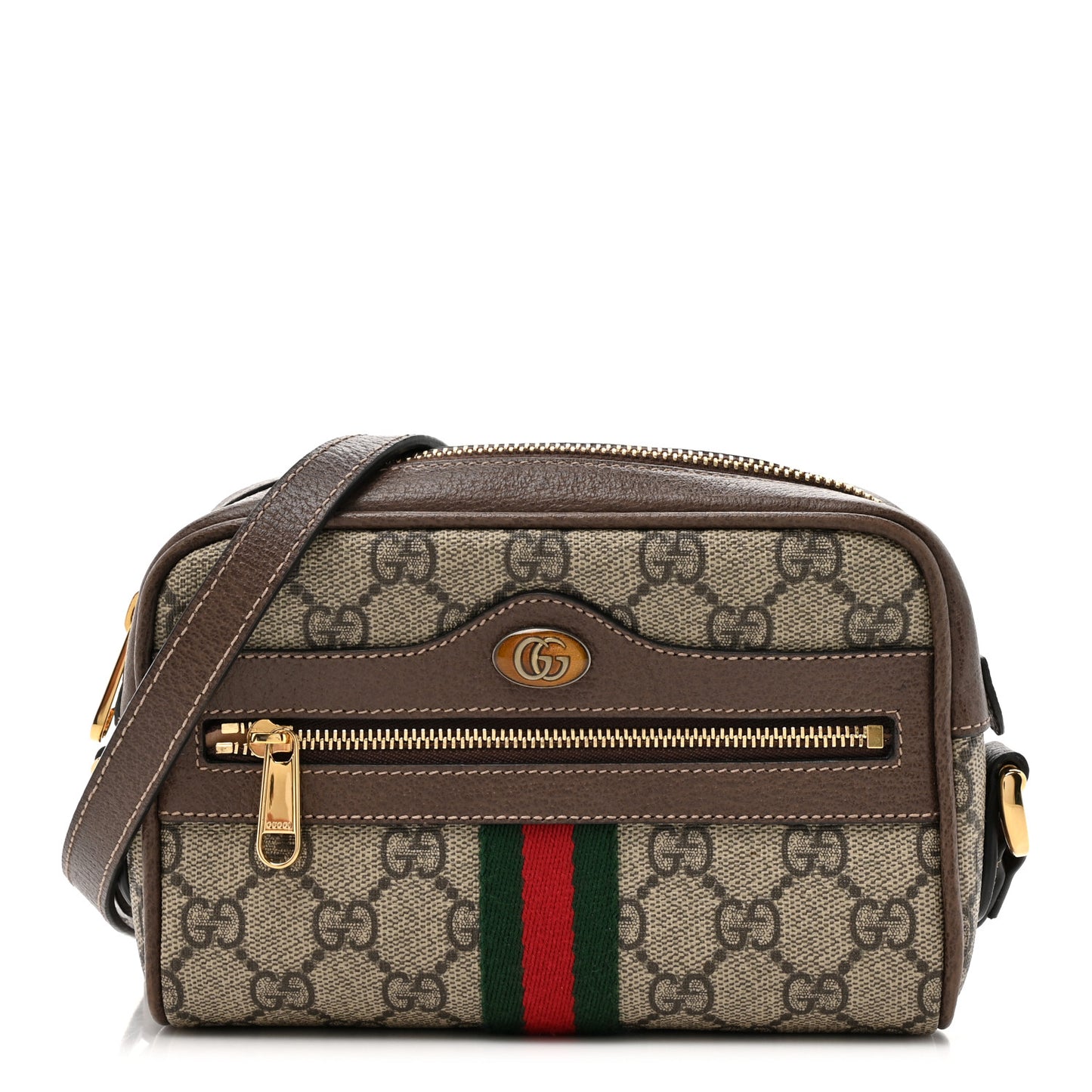 GG Supreme Monogram Web Mini Ophidia Shoulder Bag Brown