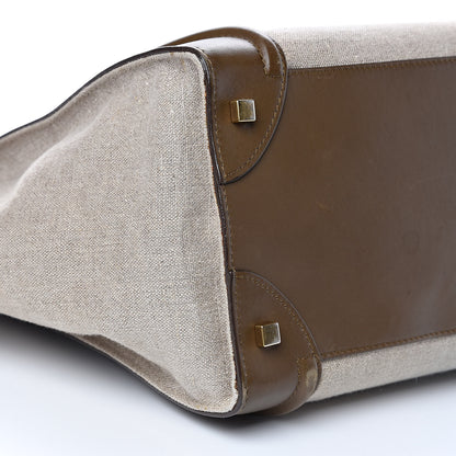 Celine Natural Canvas Smooth Calfskin Mini Luggage Brown 8 of 21