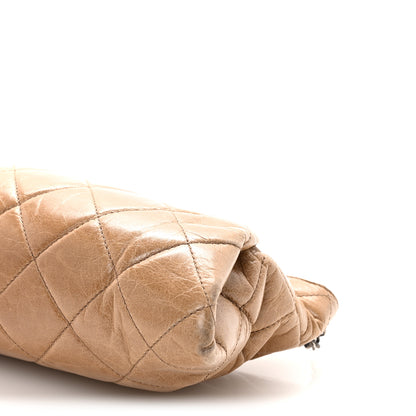 Chanel Glazed Calfskin Quilted Coco Pleats Chain Clutch Brown 10 of 10