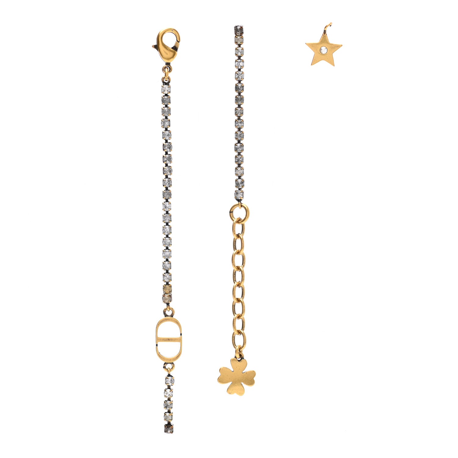 Christian Dior Metal Crystal Bracelet Gold 1 of 8