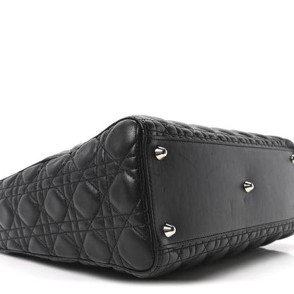 Christian Dior Lambskin Cannage Large Lady Dior Black 9 of 10