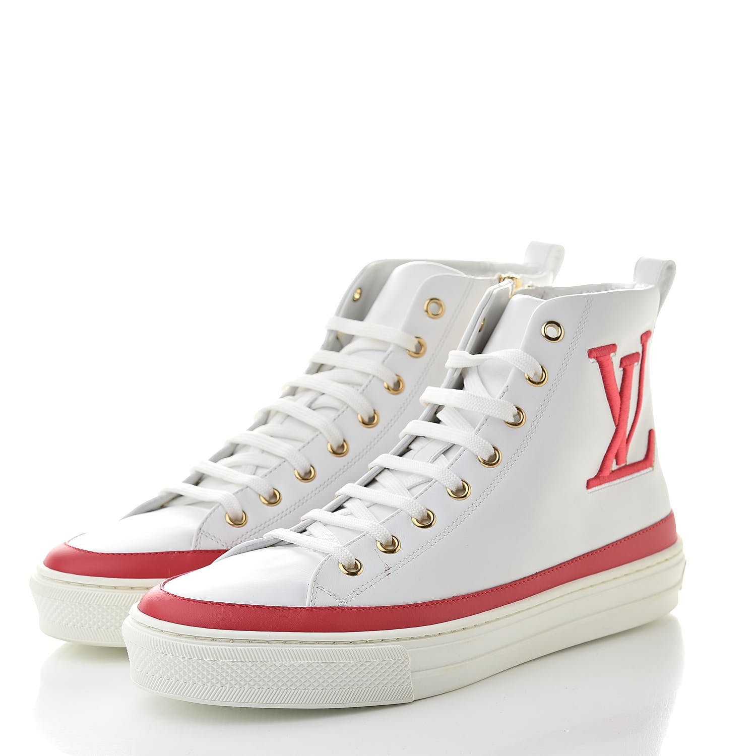 Louis Vuitton Calfskin LV Stellar Sneaker Boots 38 White Framboise 3 of 9