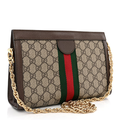 Gucci GG Supreme Monogram Web Small Ophidia Chain Shoulder Bag Brown 3 of 10