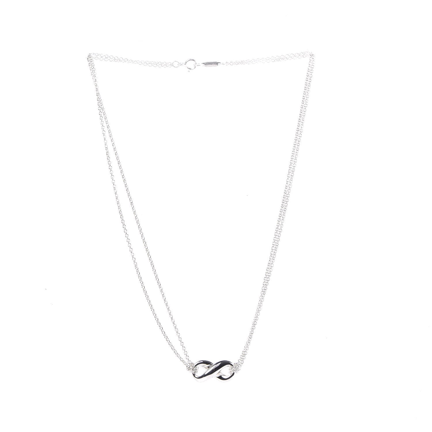 Tiffany Sterling Silver Figure 8 Pendant Necklace 3 of 6