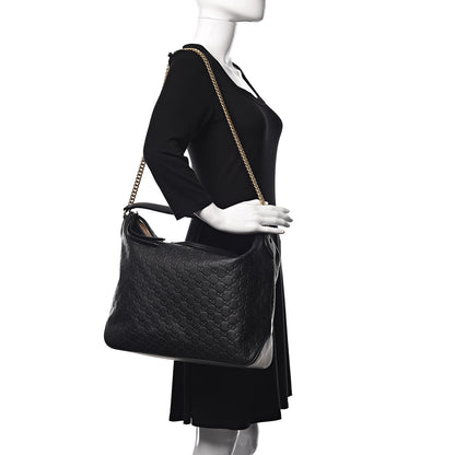 Gucci Guccissima Signature Large Linea A Hobo Black 2 of 9