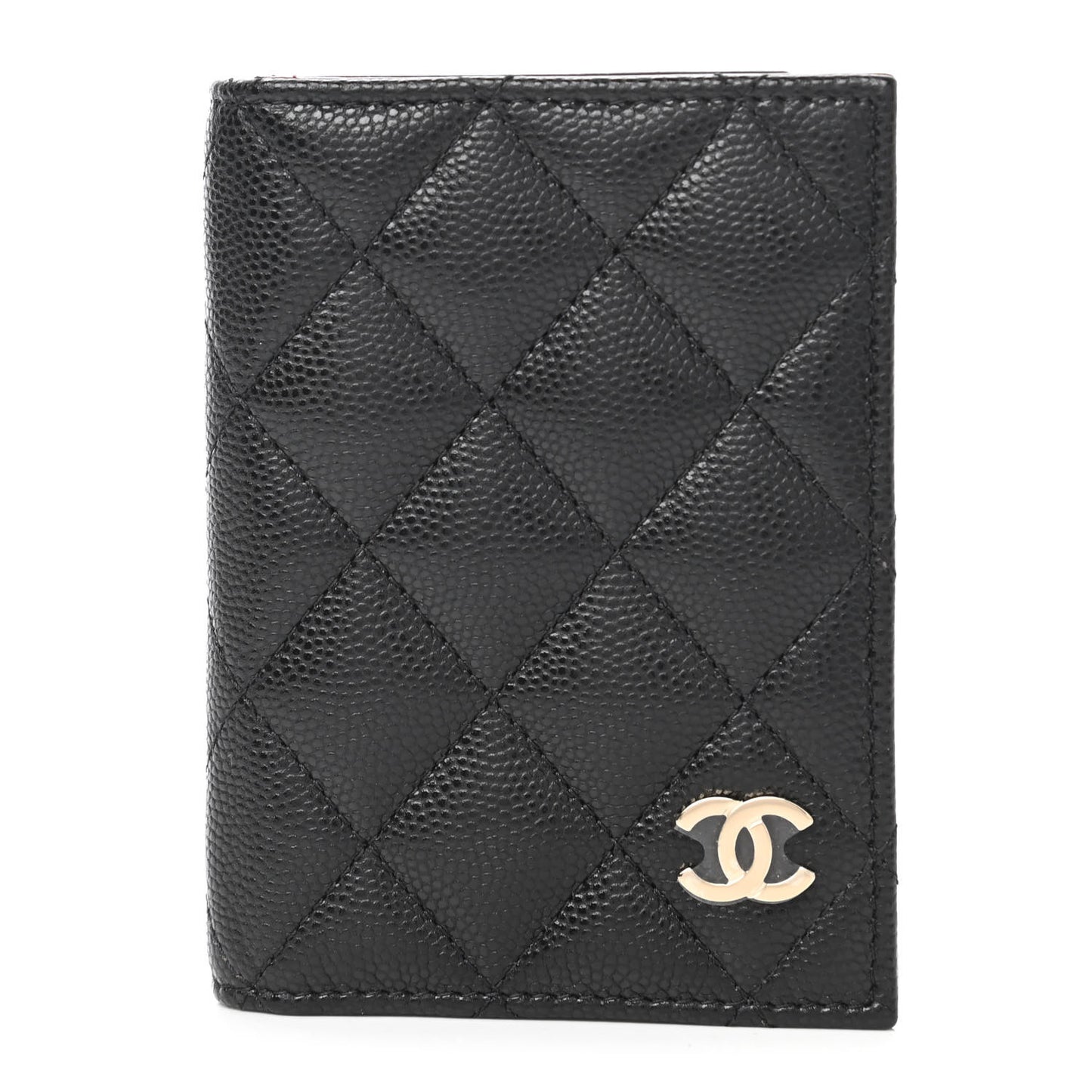 Caviar Quilted Card Holder Wallet Black