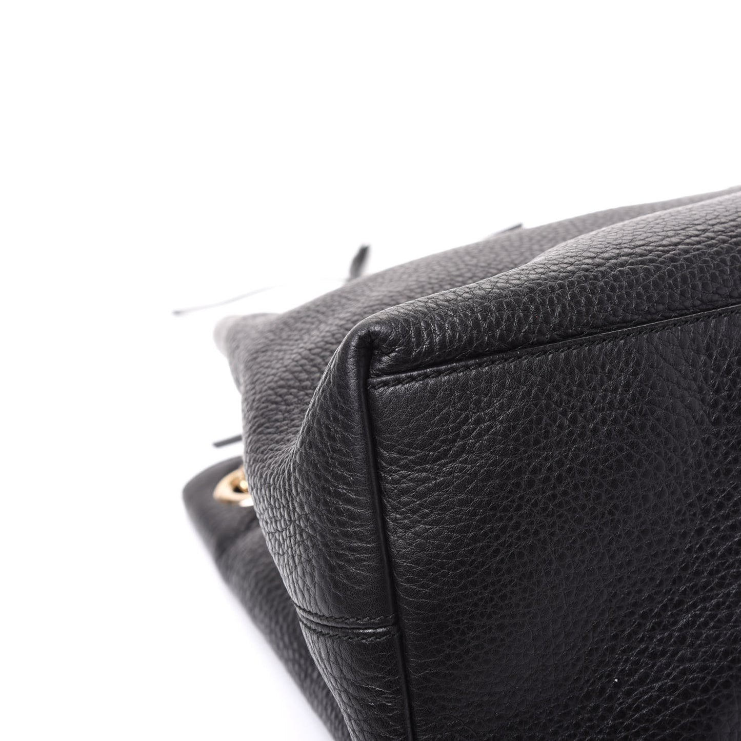 Pebbled Calfskin Medium Soho Chain Shoulder Bag Black