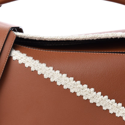 Loewe Calfskin Crochet Trim Medium Puzzle Bag Tan 9 of 9