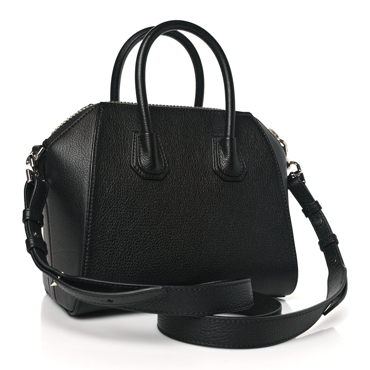Sugar Goatskin Striped Mini Antigona Black