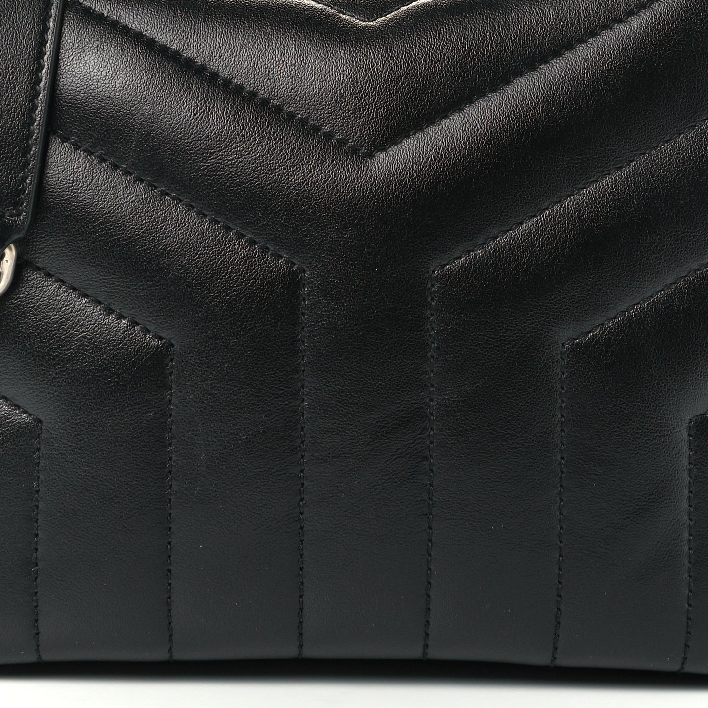 Calfskin Y Quilted Monogram Small Loulou Bowling Bag Black