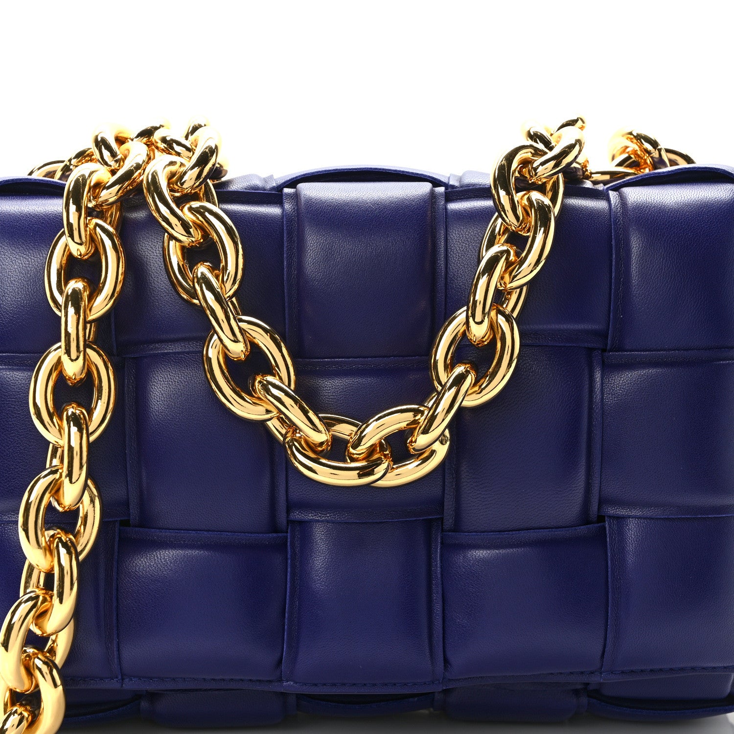 Bottega Veneta Lambskin Maxi Intrecciato Padded Chain Cassette Crossbody Bag Unicorn 9 of 11