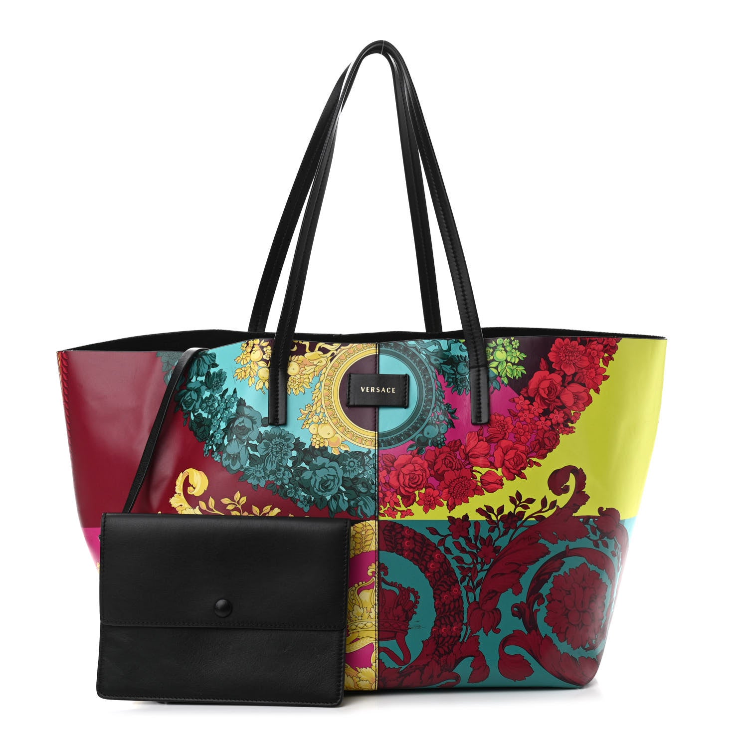 Versace Calfskin Voyage Barocco Print Tote Bag Multicolor 1 of 15
