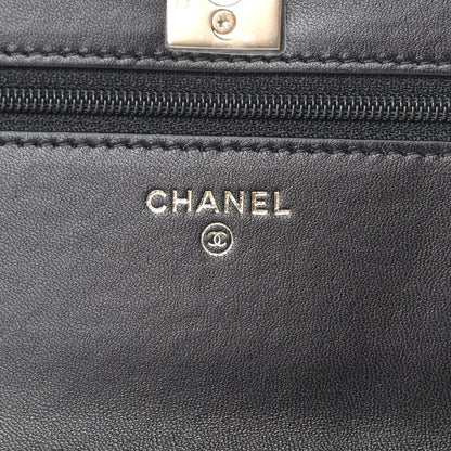 Chanel Lambskin Quilted Trendy CC Wallet On Chain WOC Black 6 of 10