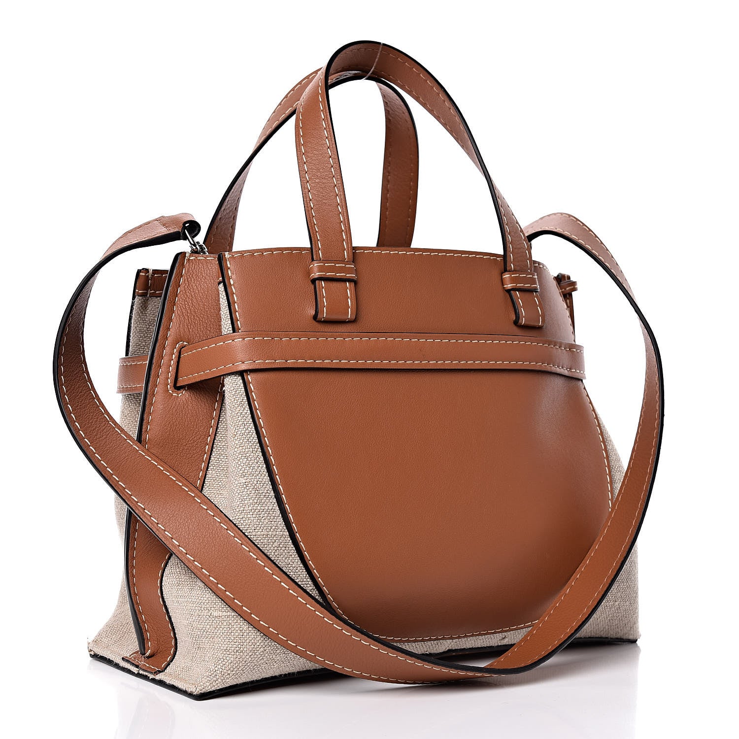 Loewe Calfskin Canvas Gate Tote Natural Tan 3 of 8