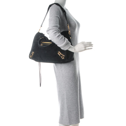 Balenciaga Baby Daim Gold Metallic Edge Hardware City Black 2 of 8