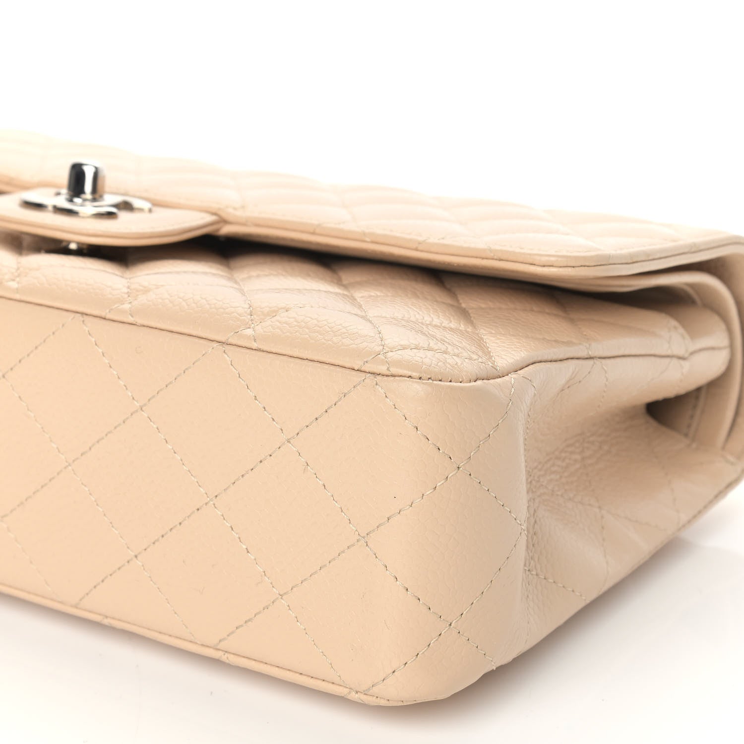 Chanel Caviar Quilted Medium Double Flap Beige 9 of 9