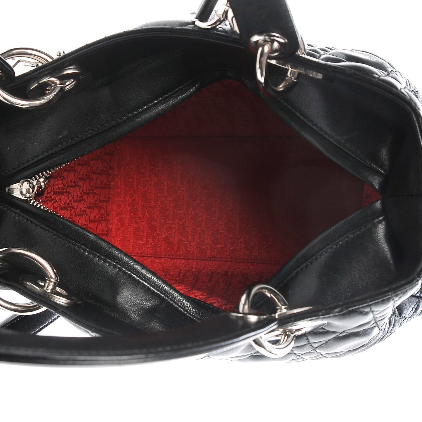 Lambskin Cannage Medium Lady Dior Black