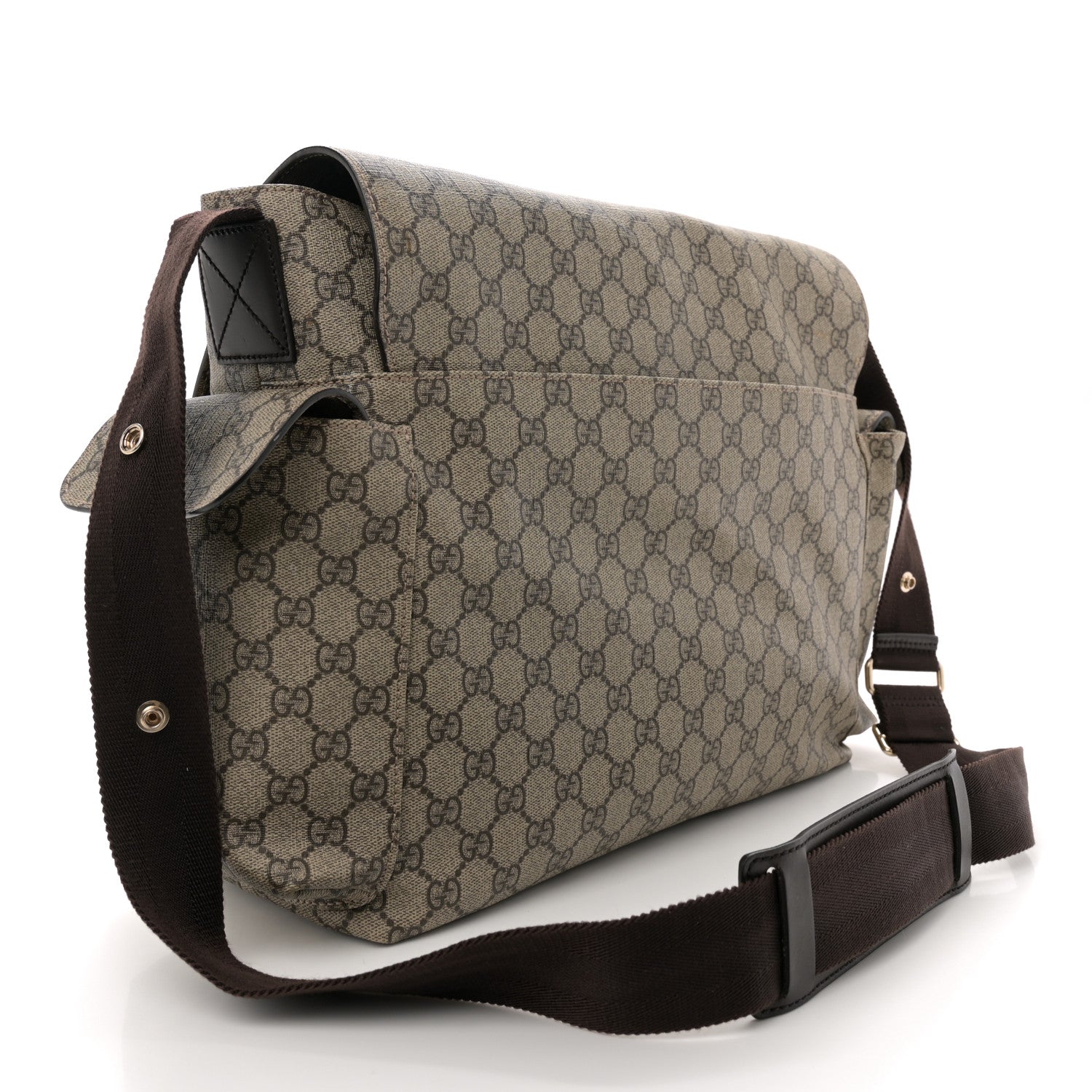 Gucci GG Plus Monogram Messenger Diaper Bag Dark Brown 3 of 12