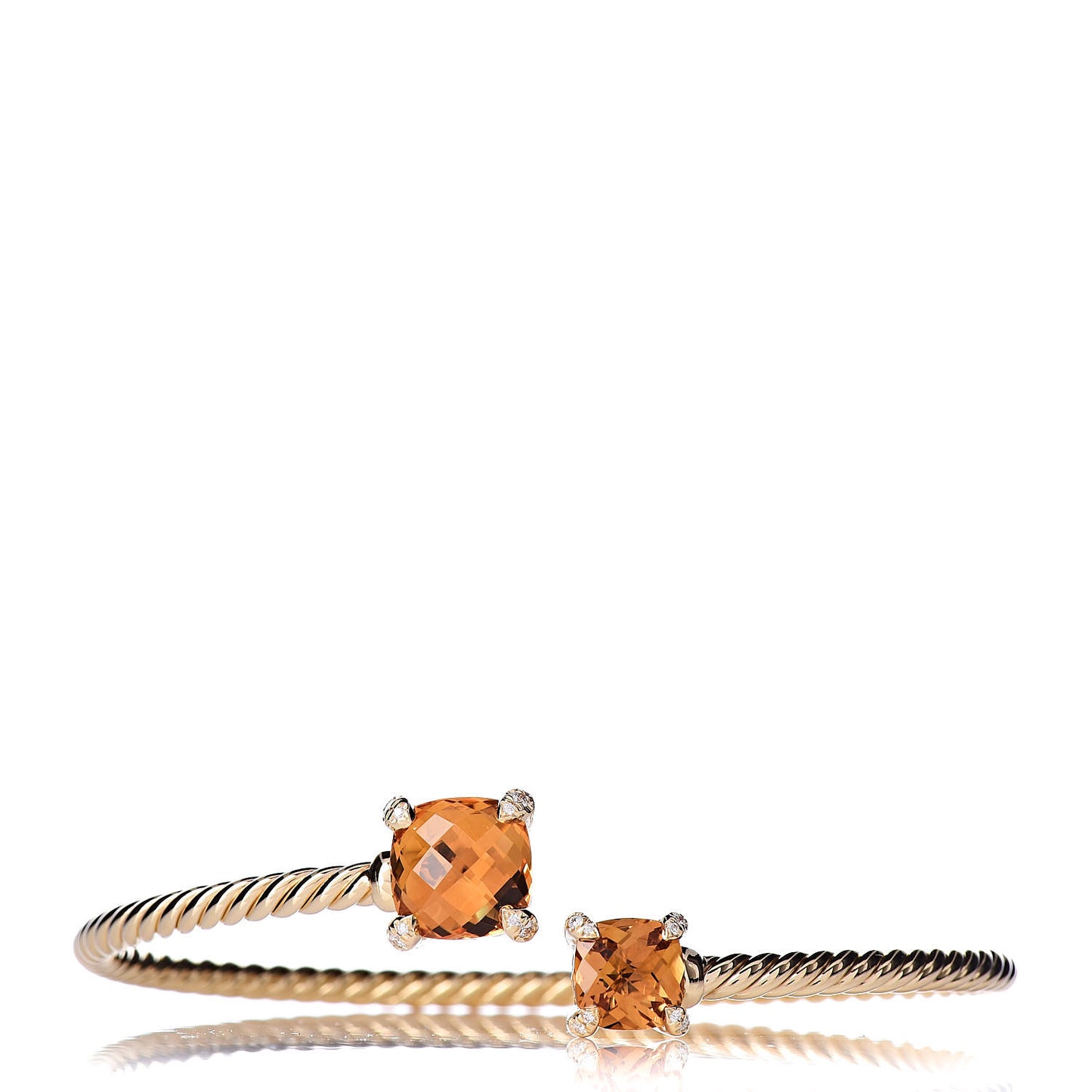 18K Yellow Gold Diamond Citrine Chatelaine Bypass Bracelet