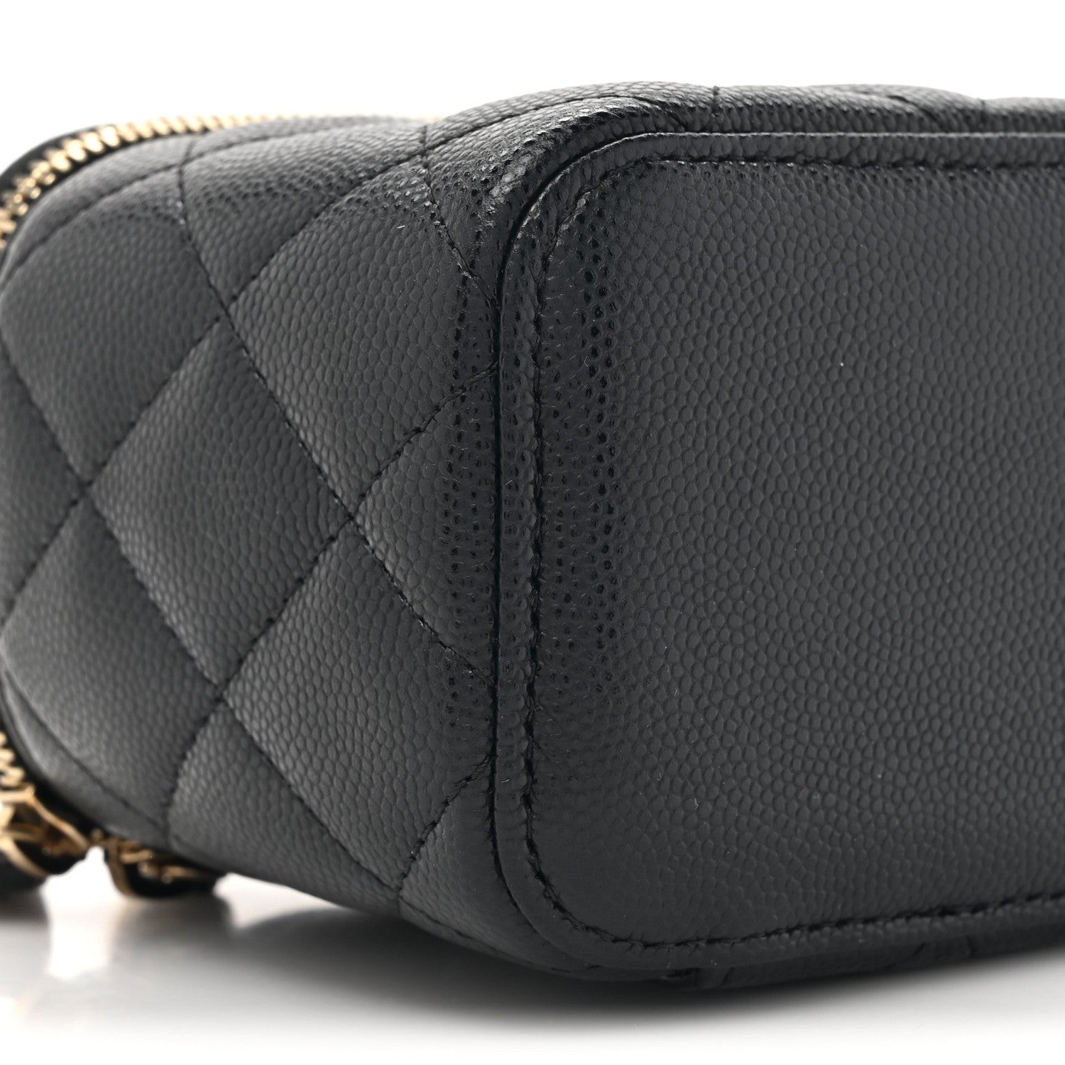 Chanel Caviar Quilted Mini Vanity Case With Chain Black 10 of 10