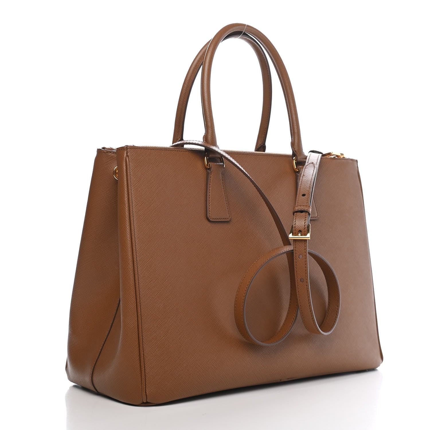 Prada Saffiano Lux Large Galleria Double Zip Tote Caramel 3 of 10