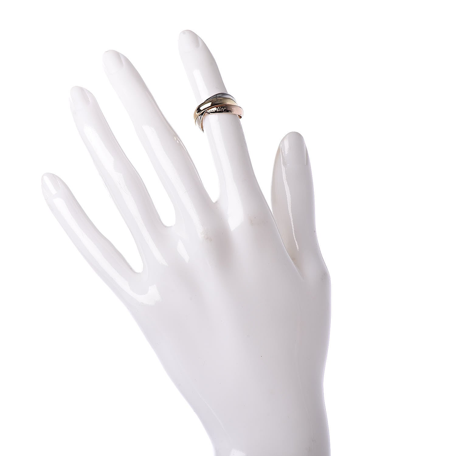 Cartier 18K Pink Yellow White Gold Les Must De Trinity Ring 46 3.75 2 of 5