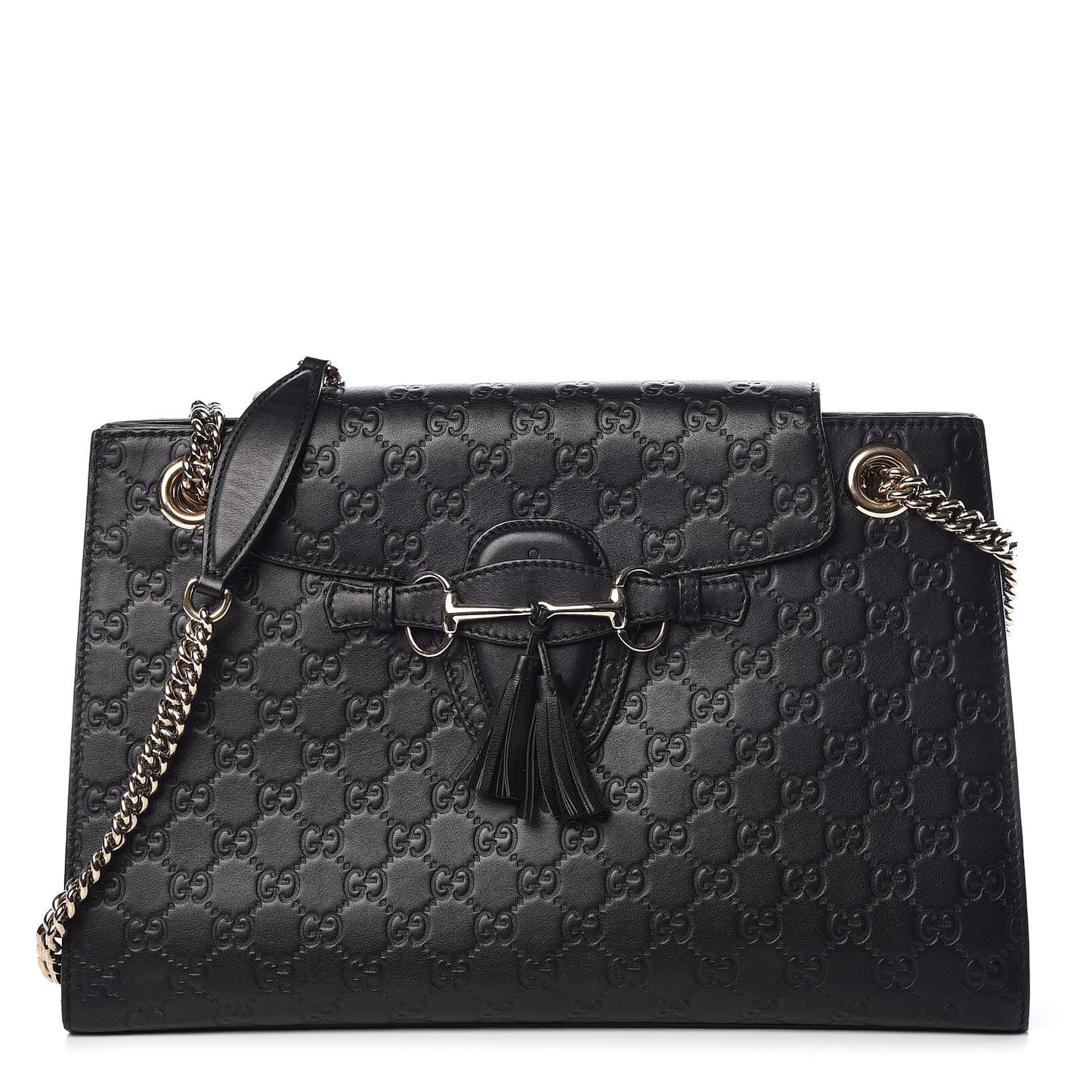 Guccissima Large Emily Chain Shoulder Bag Black