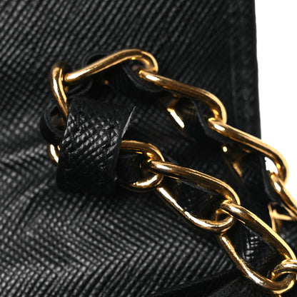 Prada Saffiano Metal Oro Chain Wallet Black 13 of 15