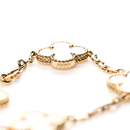 Van Cleef & Arpels 18K Yellow Gold Mother of Pearl 5 Motifs Vintage Alhambra Bracelet 4 of 5