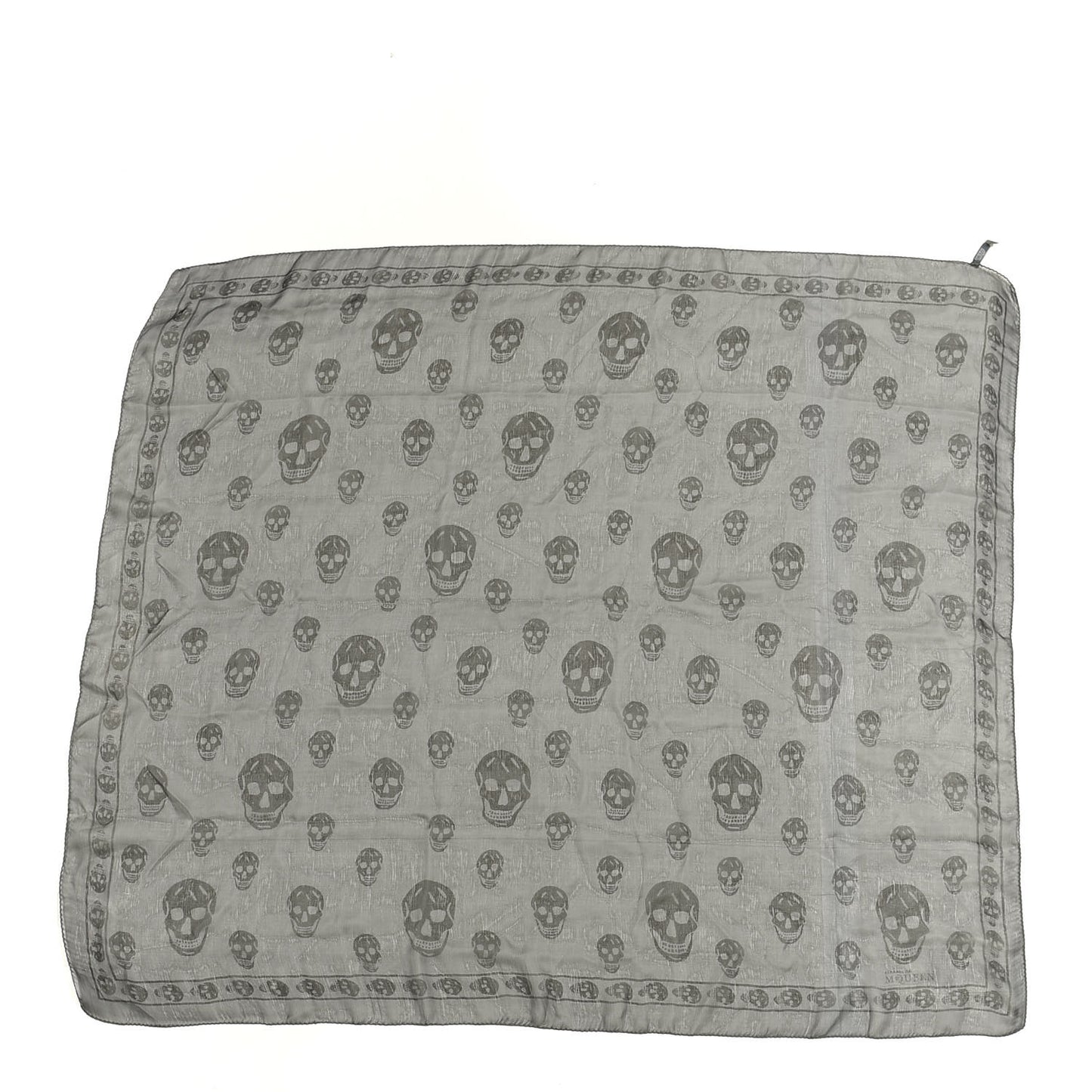 Silk Chiffon Skull Scarf Black Grey