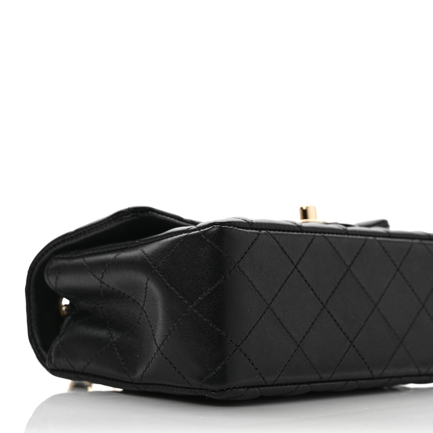 Lambskin Quilted Mini Rectangular Flap Black